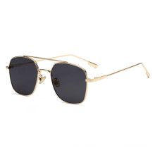 Hot Sell Sexy Girl Sunglasses Square Double Beam Men Metal  Shades Sunglasses